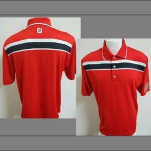 Sz L Red FootJoy Usa Men Poly #92W Golf Polo